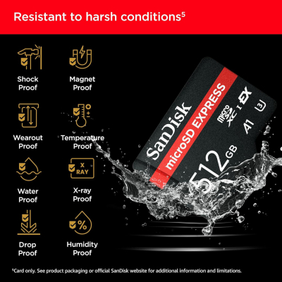 Карта пам'яті SanDisk 512GB microSDXC class 10 UHS-I U3 A1 Express (SDSQXFN-512G-GN4NN)