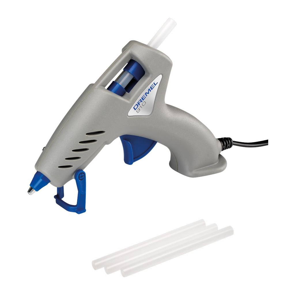 Клейовий пістолет Dremel GlueGun 910, стрижні 7мм, 165° 0.24кг (F.013.091.0JA)