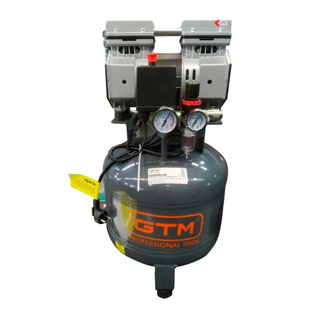 Компресор GTM ресивер 30л, 105л/хв, 0.75kW, 8бар, 220V, 2 циліндри, безмасляний (KAWL750-30L) Компресор GTM ресивер 30л, 105л/хв, 0.75kW, 8бар, 220V, 2 циліндри, безмасляний (KAWL750-30L)