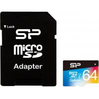 Карта пам'яті Silicon Power 64GB microSD class10 UHS-I Superior COLOR (SP064GBSTXDU1V20SP)