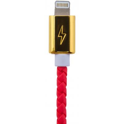 Дата кабель USB 2.0 AM to Lightning 1.0m R (кож. плетение) красный LogicPower (5127)