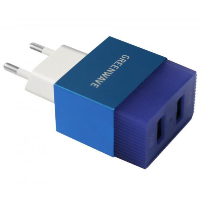 Зарядний пристрій Greenwave 2*USB 5V/2.4A (CH-TC-224L blue)