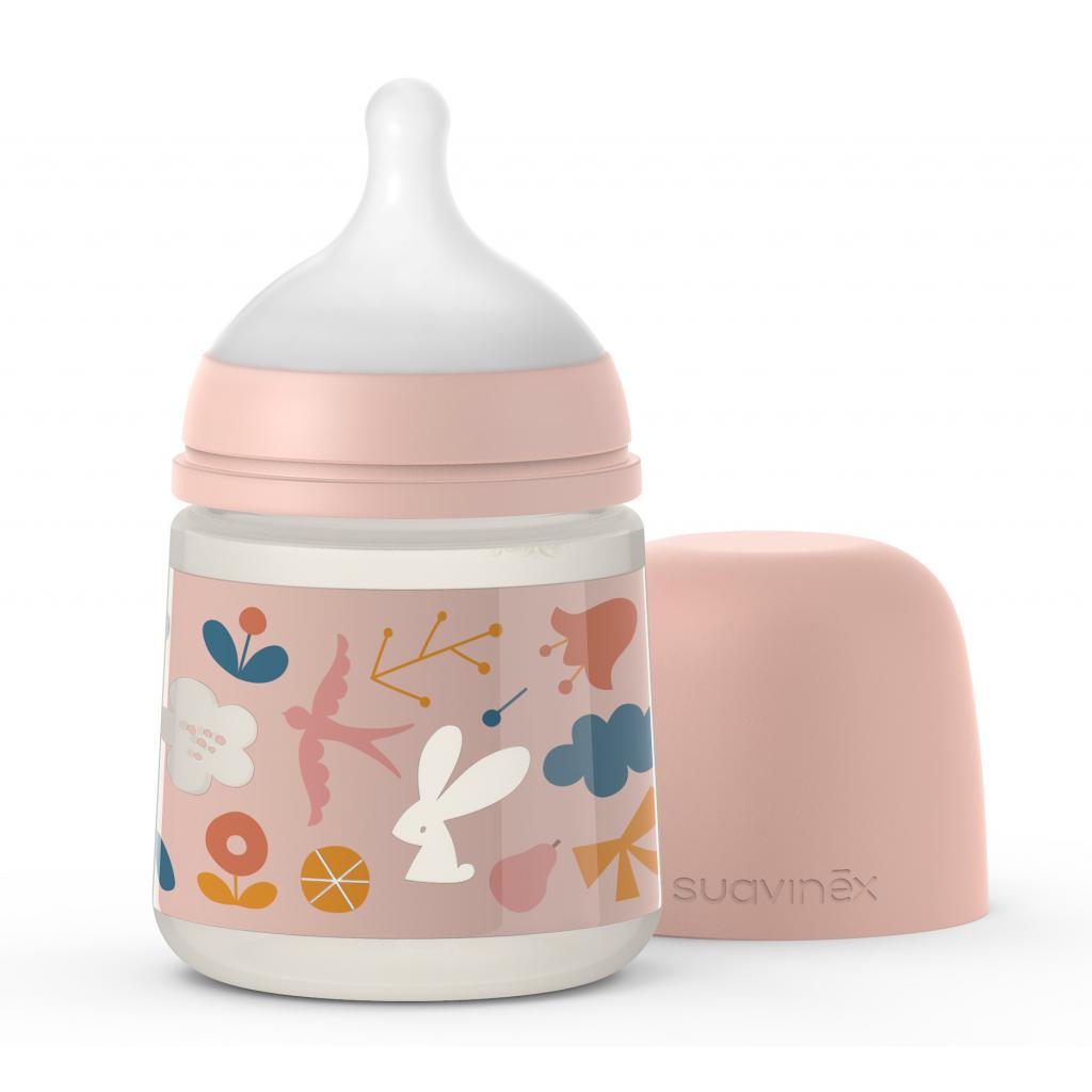 Пляшечка для годування Suavinex Лісові історії 150 мл. рожева (307022)