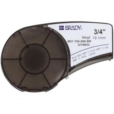 Brady vinyl label printer ribbon, 19.05mm/6.4m. white on brown (M21-750-595-BR)