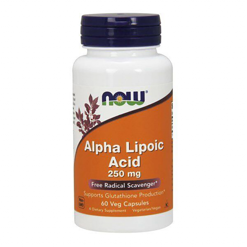 Антиоксидант Now Foods Альфа-ліпоєва кислота 250 мг, Alpha Lipoic Acid, 60 капсул (NOW-03042)