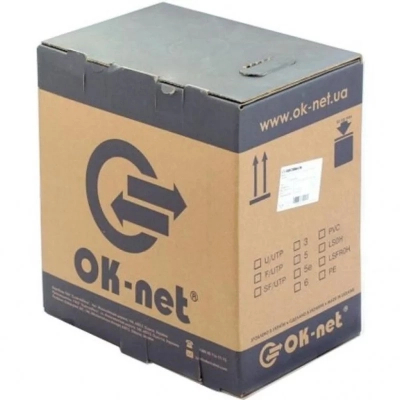 Network cable OK-Net U/UTP-cat.5, 2*2*0.50, external, + cable, 500m (KPPt-VP (100) 2x2x0.50 / 500)