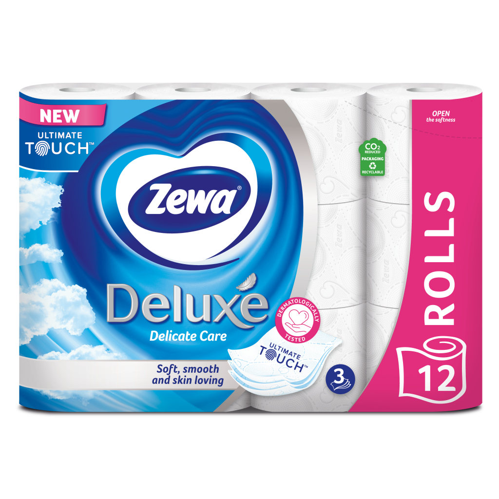 Туалетний папір Zewa Deluxe білий 3 шари 12 рулонів (7322540989779)