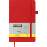 Книга записна Buromax Primo 125x195 мм 96 аркушів в клітинку обкладинка зі штучної шкіри Червона (BM.291161-05)