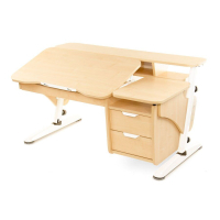 Desk Pondi Ergonomic transformer with a maple-white cabinet (KL211BL)