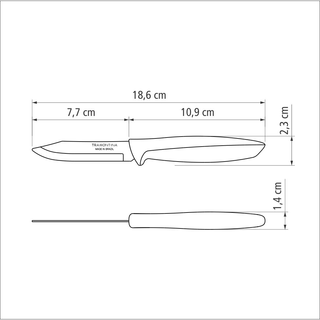 Кухонний ніж Tramontina Plenus Light Grey Vegetable 76 мм (23420/133)
