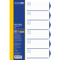 Роздільник сторінок Economix А4 пластик, 6 розділів, кольоровий (E30806)