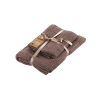 ARDESTO towel set of terry Lotus 2 pcs 50x90 cm indigo, 70x140 cm, 100% cotton, cocoa (ART2357CA)