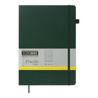 Notebook Buromax Etalon 210x295 mm 96 sheets in a cell cover made of artificial leather Green (BM.294160-04)