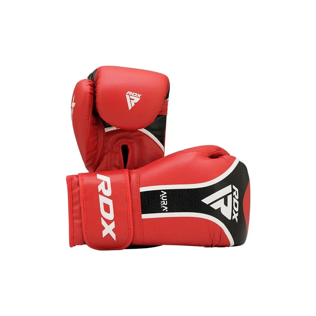 Боксерські рукавички RDX Aura Plus T-17 Red/Black 16 унцій (BGR-T17RB-16OZ+)