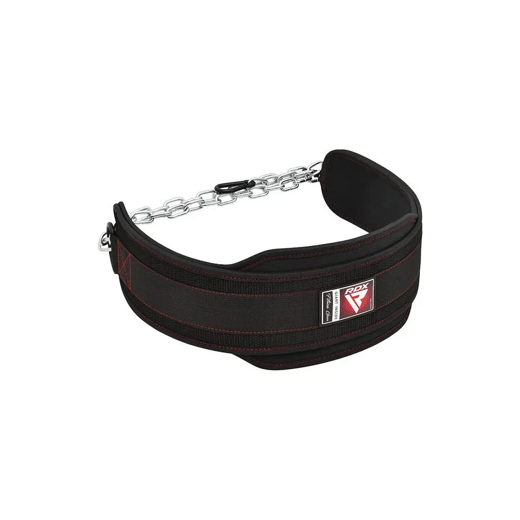 Обважнювач RDX Пояс з ланцюгом T7 Pro Dipping Belt 2 Layer Black (WDB-T7B)