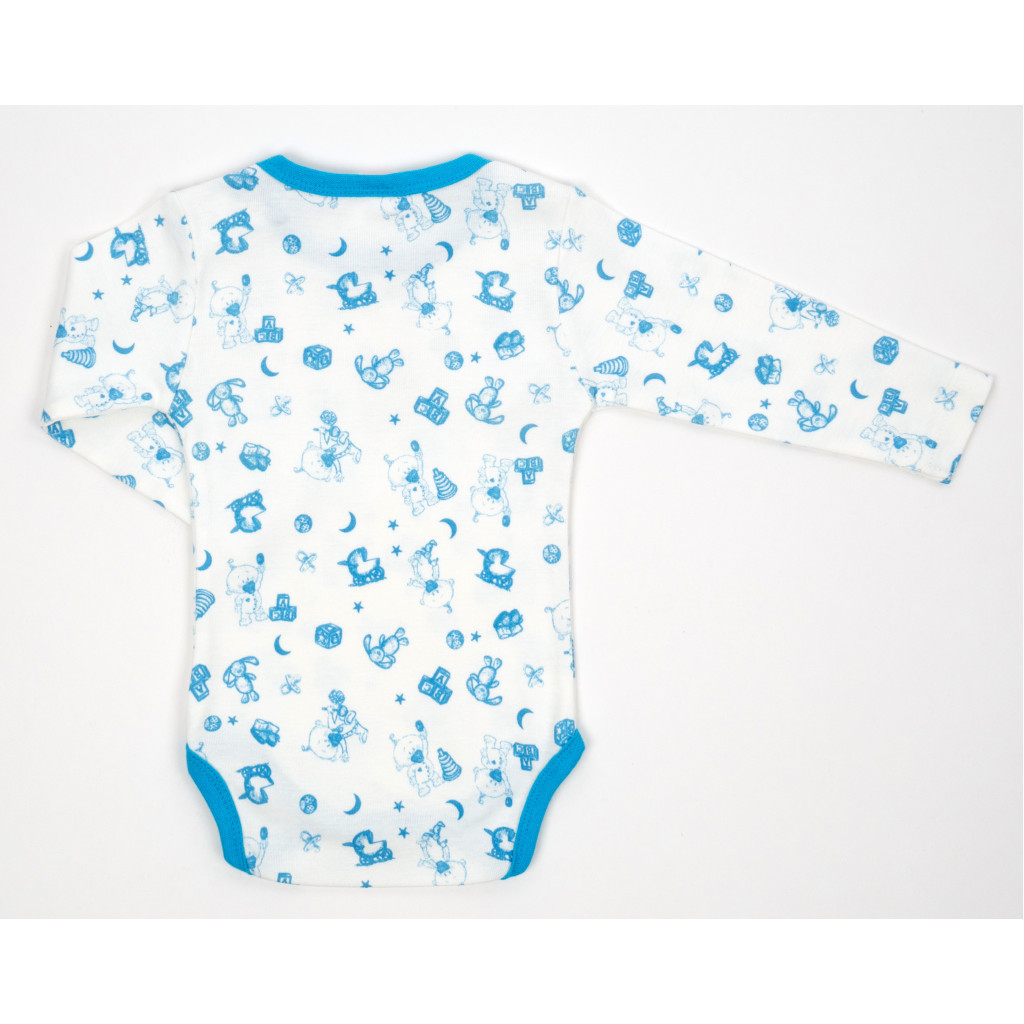 Боді дитяче Breeze з довгим рукавом (1027-92-creamblue)