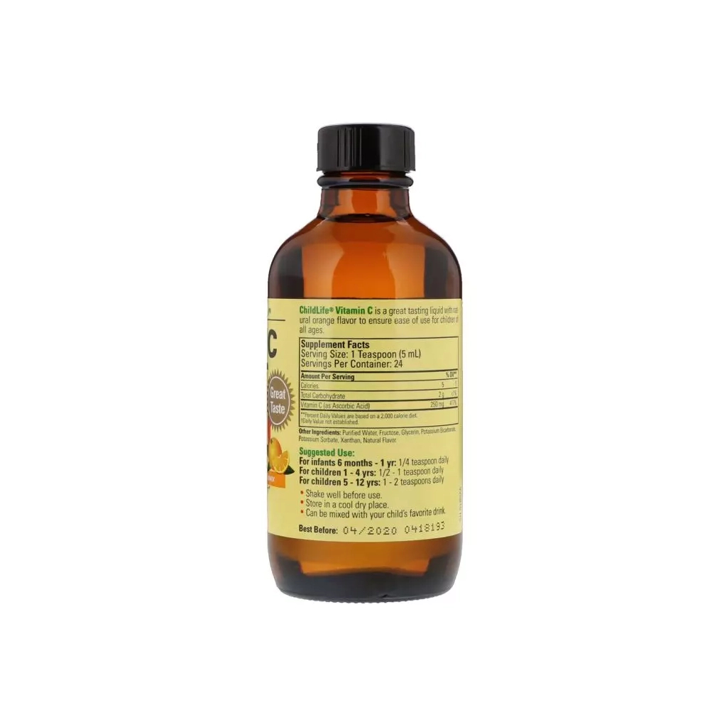 Вітамін ChildLife Рідкий Вітамін С для Дітей, Смак Апельсина, Liquid Vitamin C, 11 (CDL-10200)