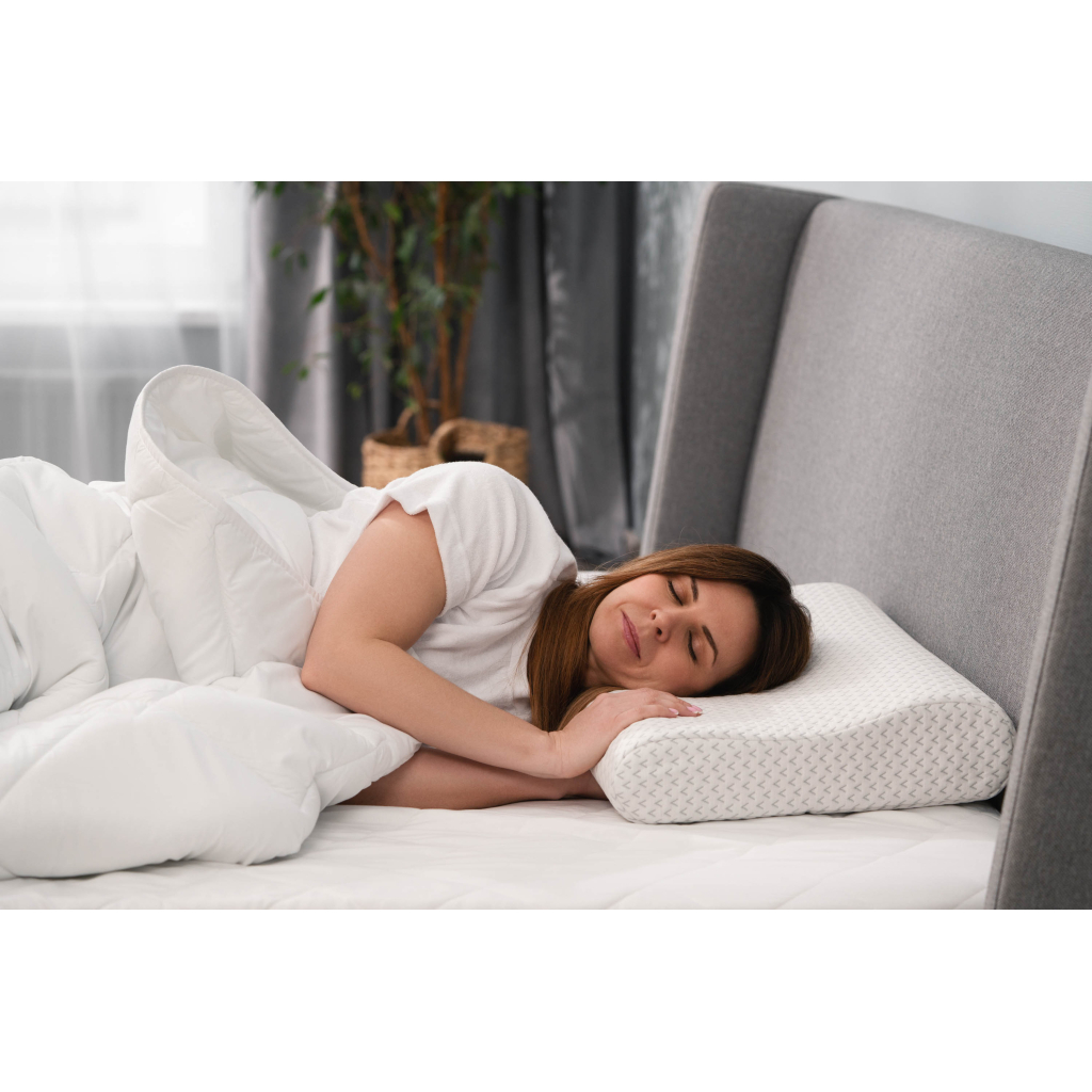 Подушка Ardesto ортопедична Sleepwell хвиля, піна меморі, 60х40х11/9см білий (ART6040COP)