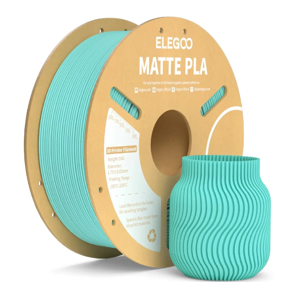 Пластик для 3D-принтера ELEGOO PLA matte 1кг, 1.75мм, turquoise (50.203.0254) Пластик для 3D-принтера ELEGOO PLA matte 1кг, 1.75мм, turquoise (50.203.0254)