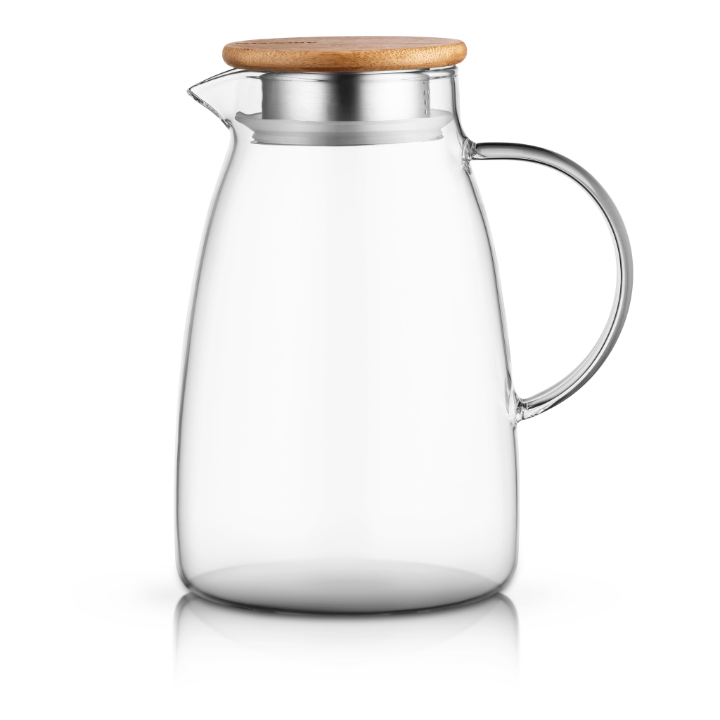 Глечик Ardesto 1500мл, боросилікатне скло, бамбук, прозорий (AR2615ST)