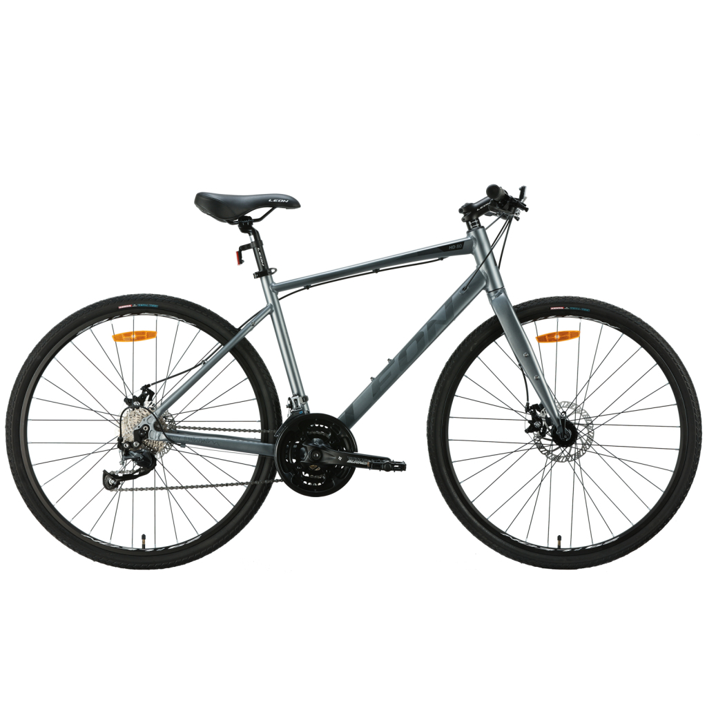Велосипед Leon 28" HD 80 DD рама-19" Al сірий з чорним 2024 (OPS-LN-28-043)