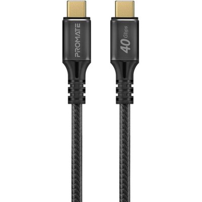Дата кабель USB-C to USB-C powerbolt240-2m.black Promate (powerbolt240-2m.black)