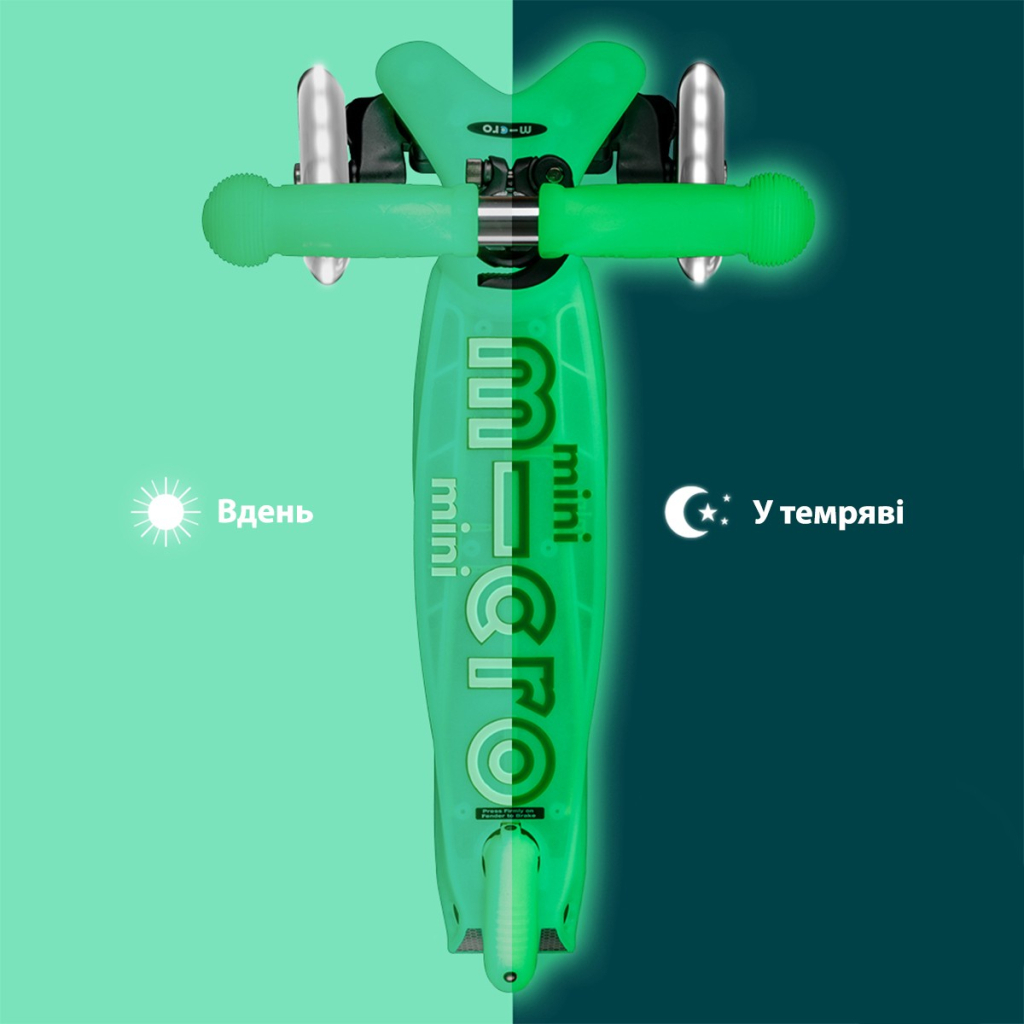 Самокат Micro Mini Deluxe Glow LED Крижаний лайм (MMD216)