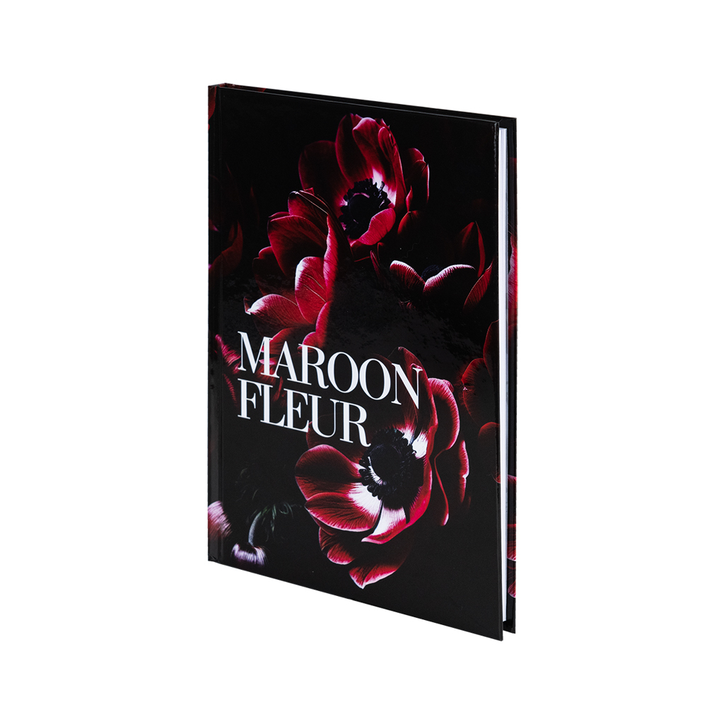 Книга записна Axent Maroon fleur А5, 96 аркушів, клітинка, тверда обкладинка (8459-1-A)