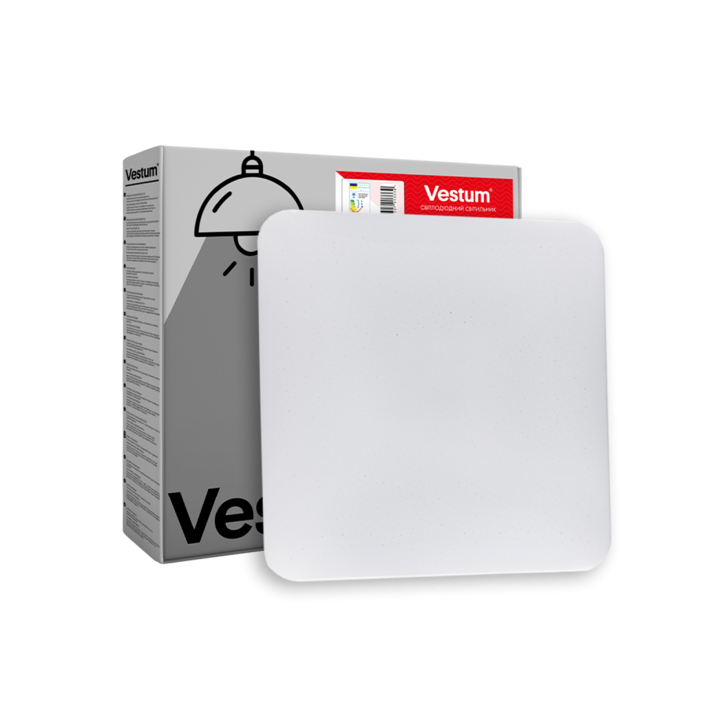 Світильник Vestum QUATRO матовий 20W 350*350*60мм 4000К 4срібло (VS-90053)
