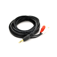 Кабель мультимедійний 3.5mm M to 2xRCA M 1.5m black Voltronic (YT-3.5(M)/2хRCA(M)-1.5Cu)