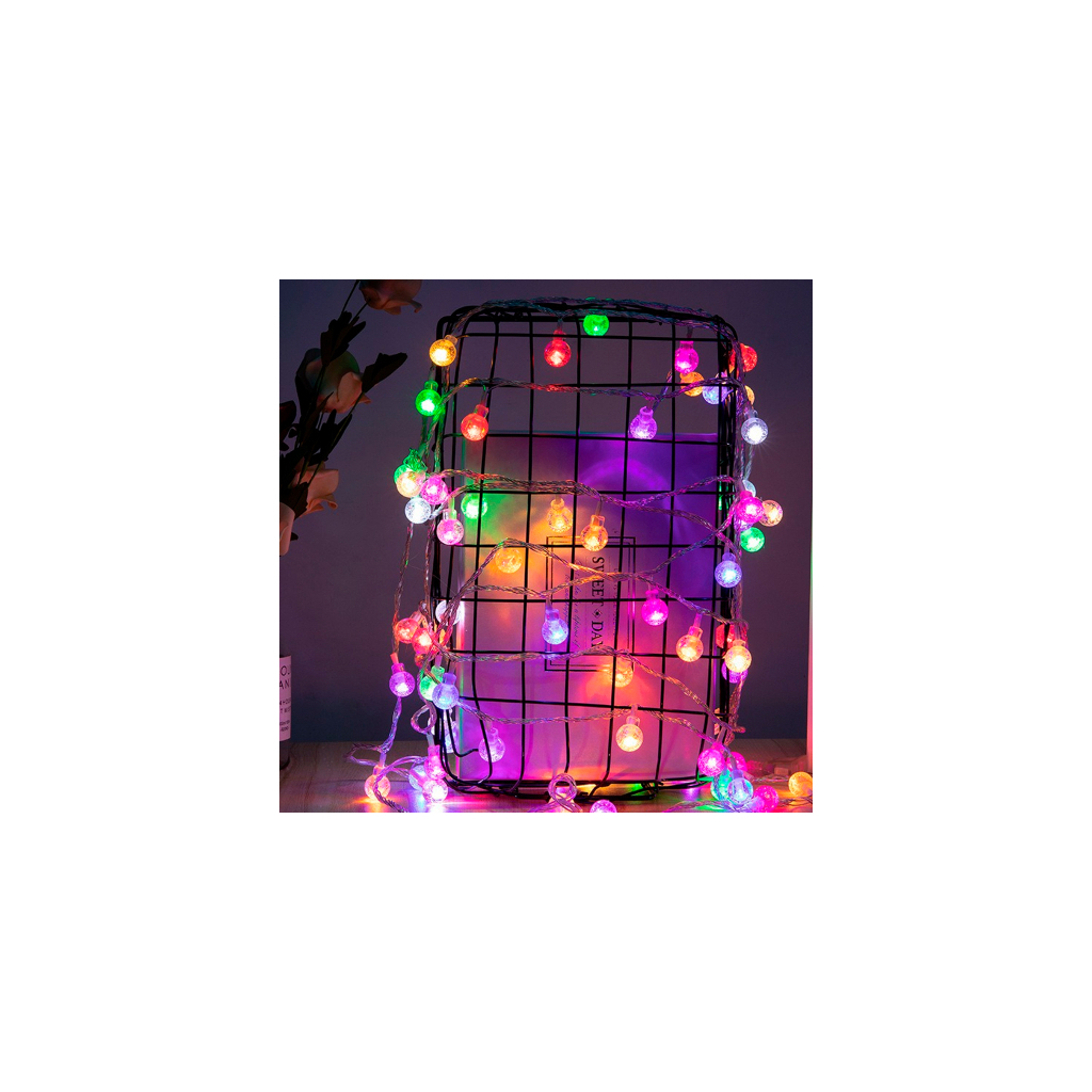 Гірлянда Voltronic Кульки різнокольорові, 40 шт, 6 м., прозора, 3*АА (GirlMixBall-40LED-6m) Гірлянда Voltronic Кульки різнокольорові, 40 шт, 6 м., прозора, 3*АА (GirlMixBall-40LED-6m)