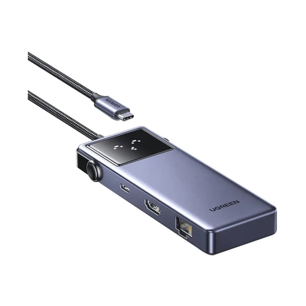 Концентратор UGREEN USB-C 7-in-1 3xUSB + 1xUSB-C + HDMI + RJ45 + PD 100W CM888 gray (45155) Концентратор UGREEN USB-C 7-in-1 3xUSB + 1xUSB-C + HDMI + RJ45 + PD 100W CM888 gray (45155)