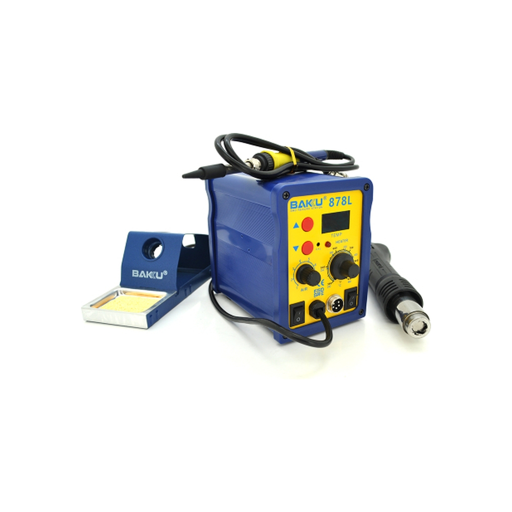 Паяльна станція Bakku BK-878L цифрова індикація, фен, паяльник (260*165*173) 2,27 кг (BK-878L)