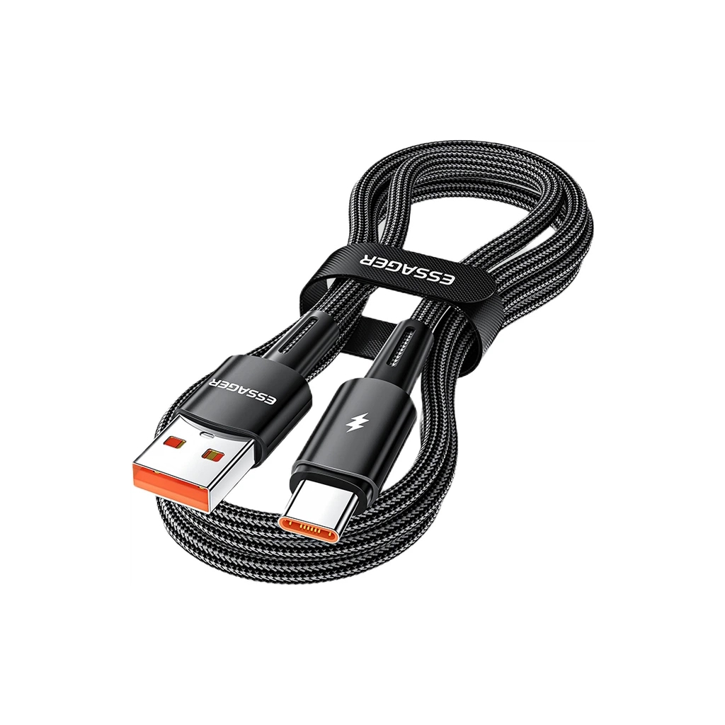 Дата кабель USB 2.0 AM to USB-C 1.0m 120W black Essager (EXC120-CG01-P)