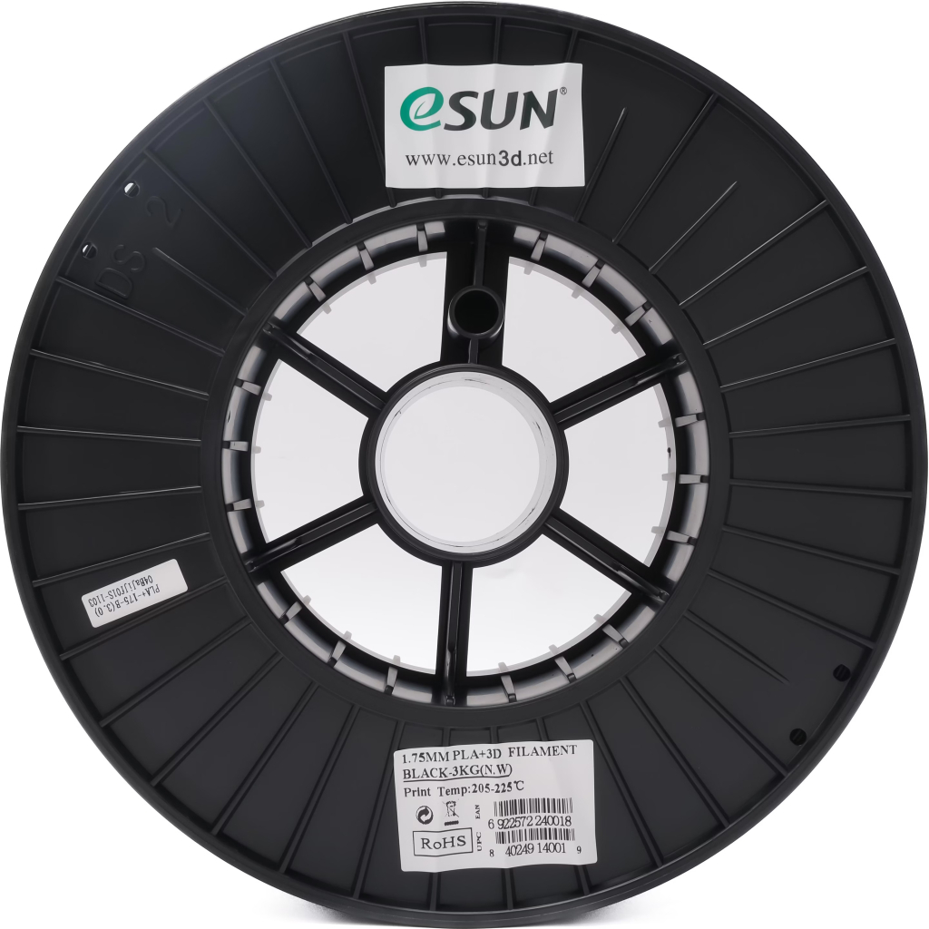 Пластик для 3D-принтера eSUN PLA+ 1.75мм, 3кг, Black (PLA+175B3) Пластик для 3D-принтера eSUN PLA+ 1.75мм, 3кг, Black (PLA+175B3)