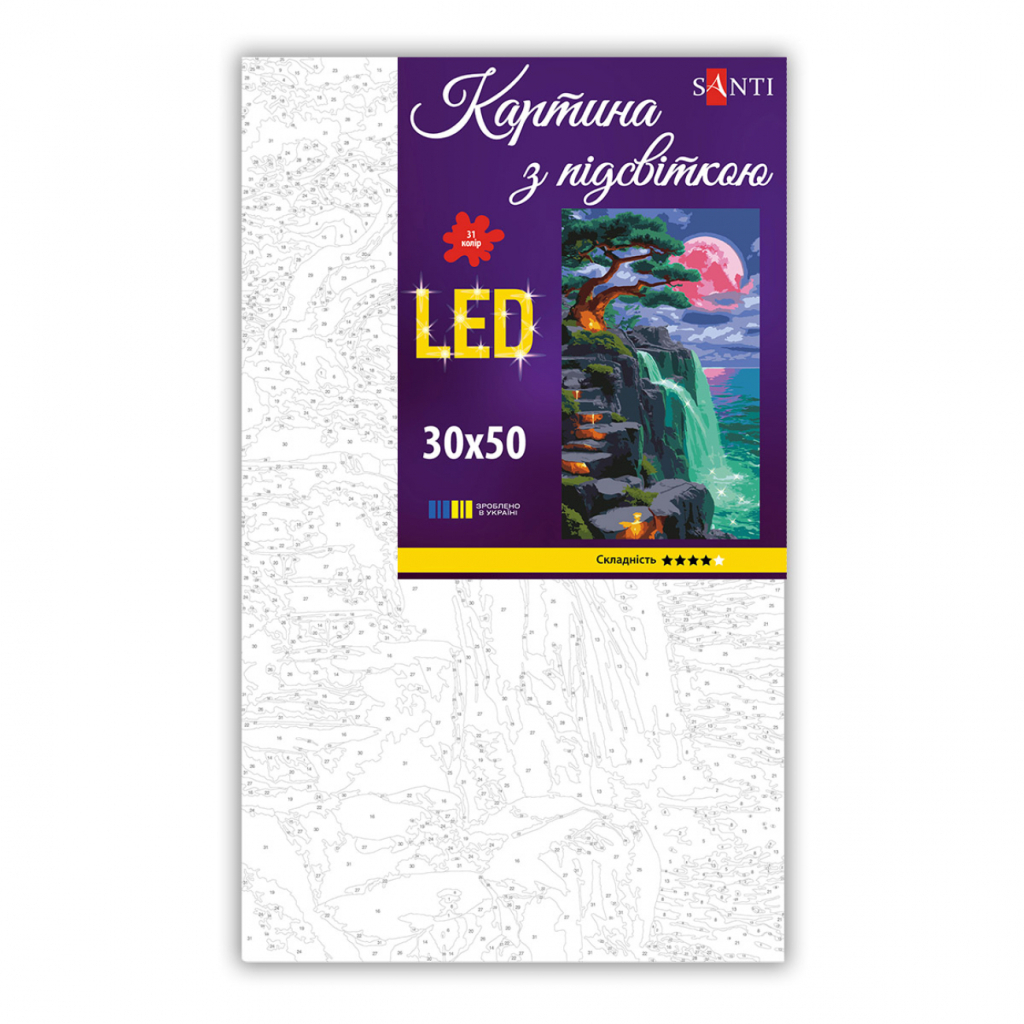 Картина по номерам Santi Рожевий місяць 30х50см LED підсвіткою (956554) Картина по номерам Santi Рожевий місяць 30х50см LED підсвіткою (956554)