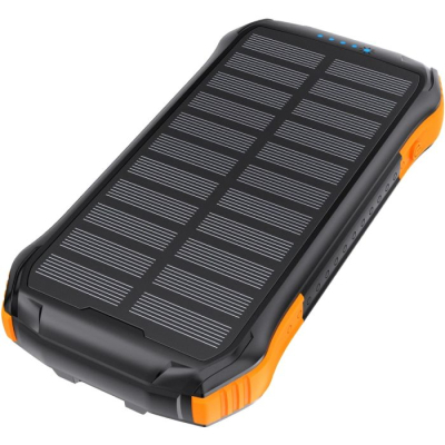 Батарея універсальна Choetech 10000mAh, 5V/2.1A, solar panel, Qi-5W, Black-Orange (B659-OR)