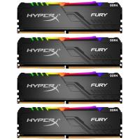 Модуль пам'яті для комп'ютера DDR4 128GB (4x32GB) 3600 MHz HyperX Fury RGB Kingston Fury (ex.HyperX) (HX436C18FB3AK4/128)