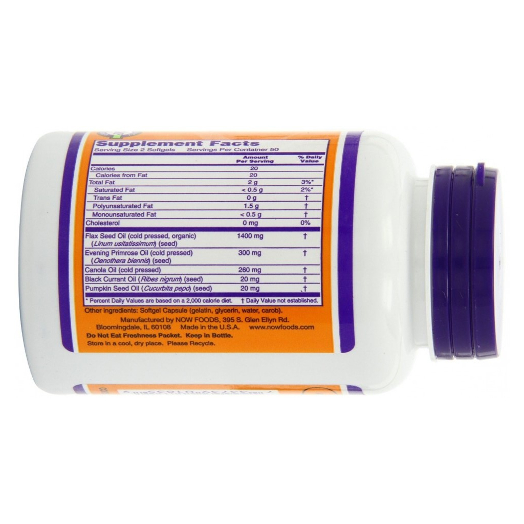 Жирні кислоти Now Foods Омега 3-6-9 1000мг, 100 желатинових капсул (NF1835)