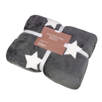 Home Line fleece blanket Flannel gray, 220x195 cm (164497)