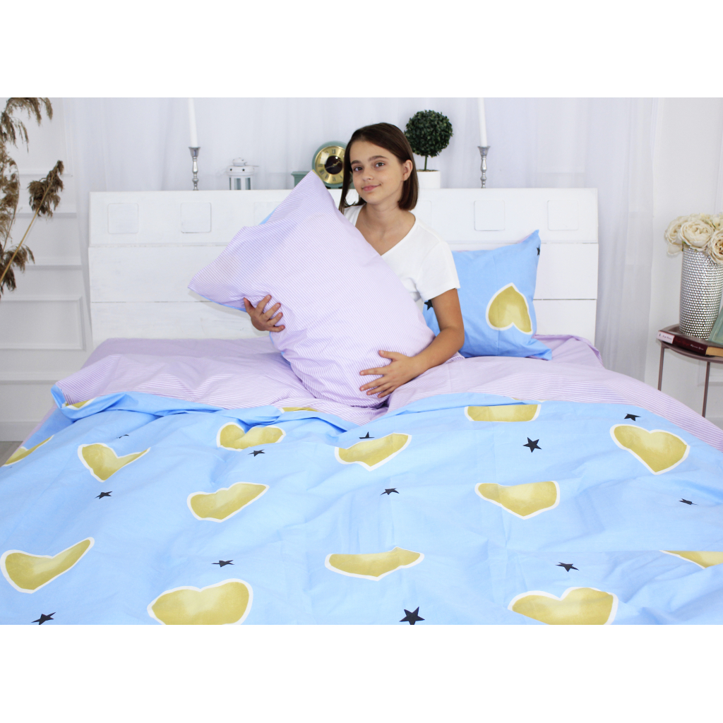 Постільна білизна MirSon Бязь Ranforce Elite 17-0463 Love stories Сімейний (2200004682440)
