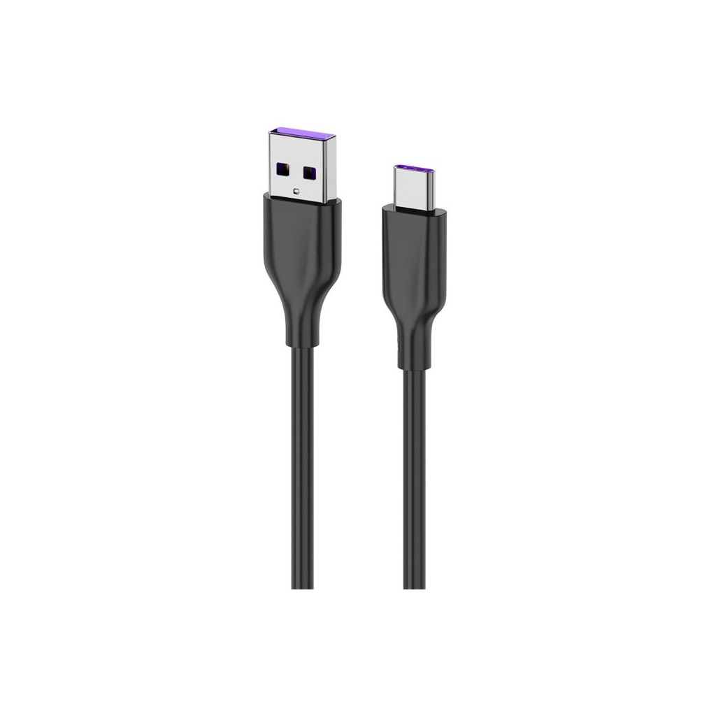 Дата кабель USB 2.0 AM to Type-C 1.0m Glow black 2E (2E-CCAC-BL)