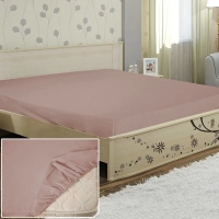 Sheet Yaroslav on elastic band calico 01 beige-plum 200x180x20 (38176)