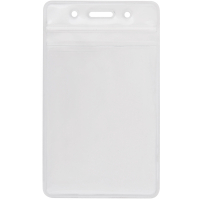 Бейдж Optima вертикальний замок zip lock, PVC 62х91 мм (O45610)
