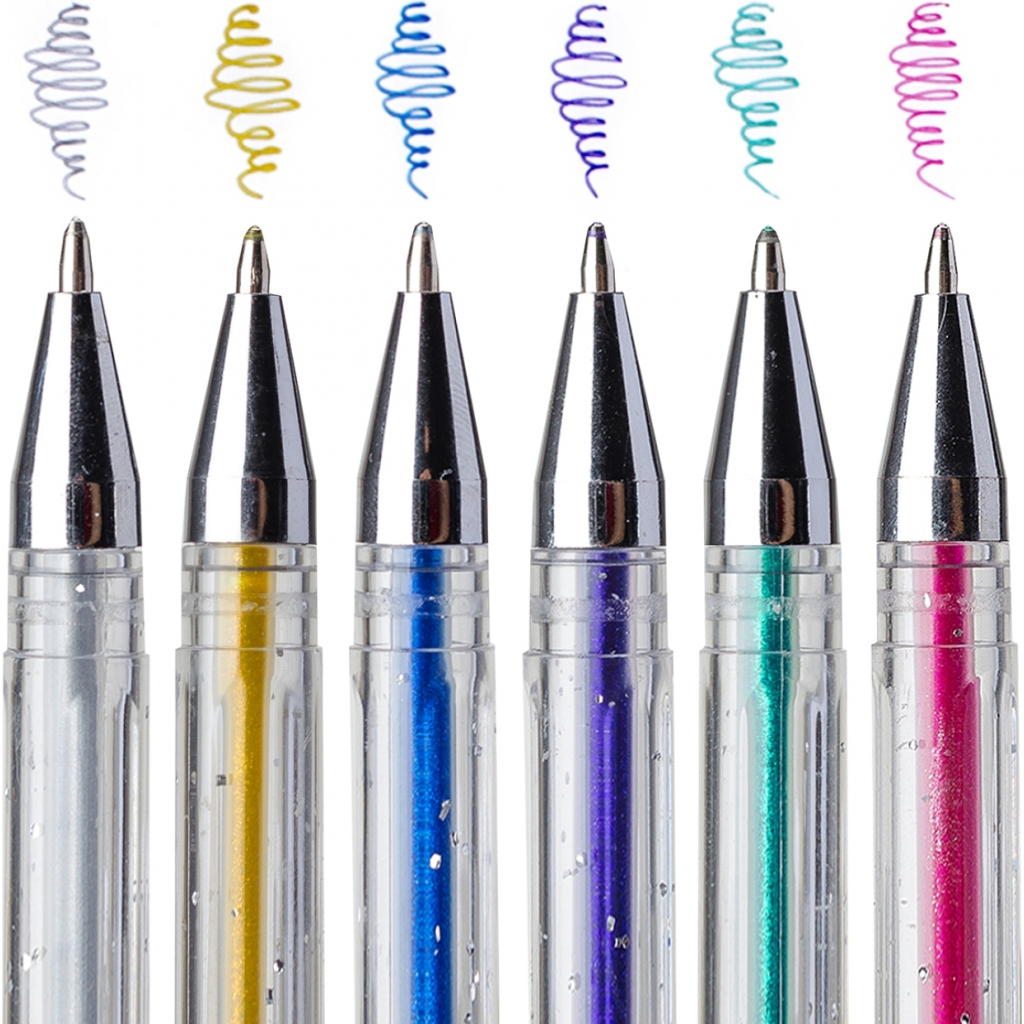 Ручка гелева Yes Glitter набір 6 шт (411702) Ручка гелева Yes Glitter набір 6 шт (411702)