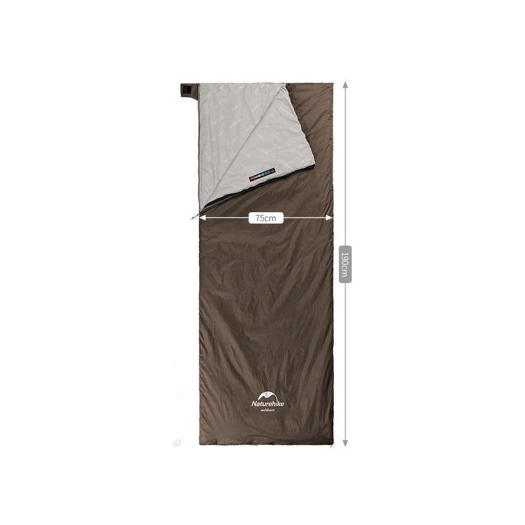Спальний мішок Naturehike Summer надлегкий LW180 NH21MSD09 R (15C) M Brown (6927595777954-R)