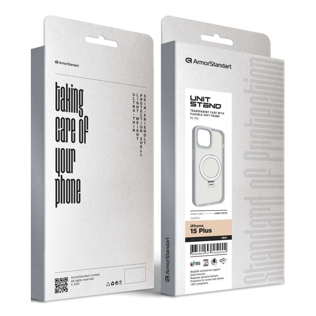 Чохол до мобільного телефона Armorstandart Unit Stand Apple iPhone 15 Plus Grey (ARM70575) Чохол до мобільного телефона Armorstandart Unit Stand Apple iPhone 15 Plus Grey (ARM70575)