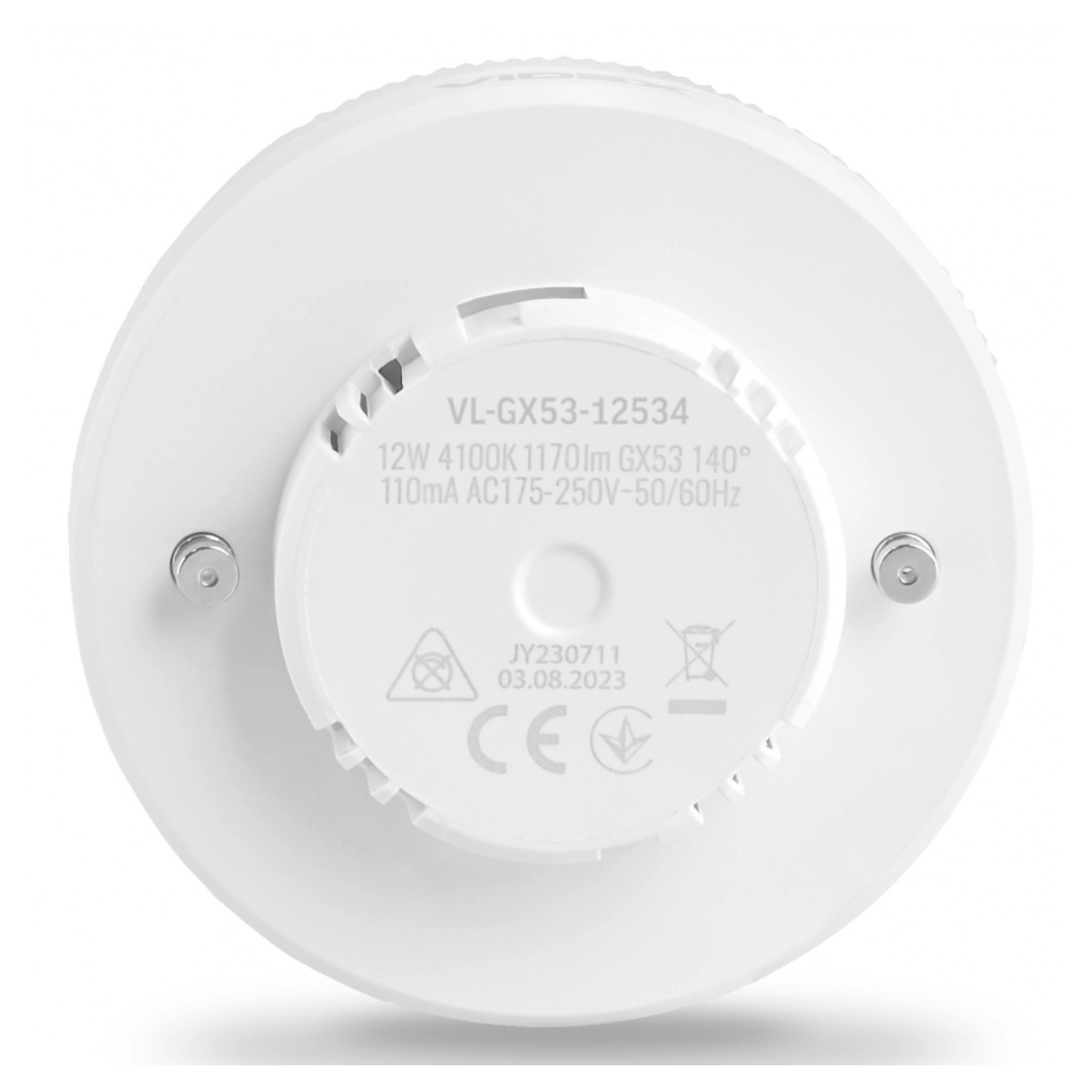 Лампочка Videx GX53 12W 4100K 220V (VL-GX53-12534) Лампочка Videx GX53 12W 4100K 220V (VL-GX53-12534)