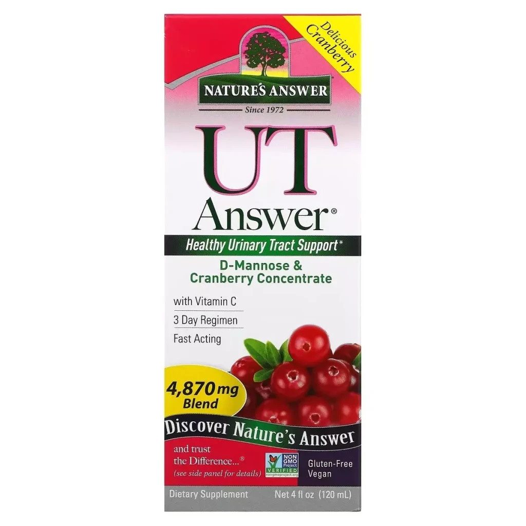 Вітамінно-мінеральний комплекс Nature's Answer D-манноза з журавлиною, 4870 мг, D-Mannose & Cranberry Concentrate, 120 мл (NTA-26370)