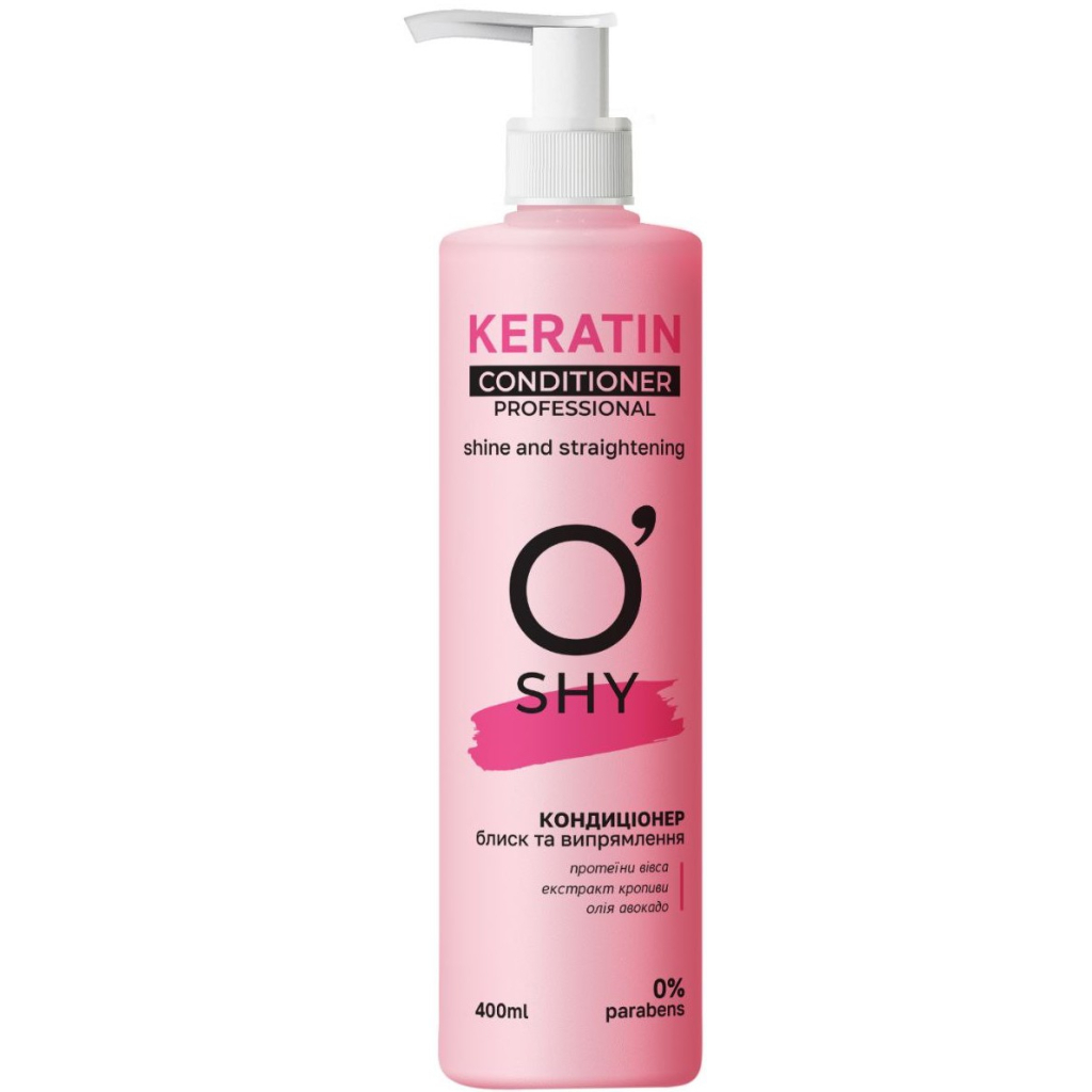 Кондиціонер для волосся O'Shy Keratin Блиск та випрямлення 400 мл (4820263233894)